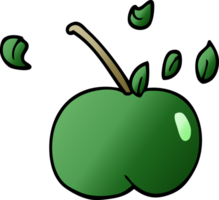 tecknad serie klotter saftig äpple png