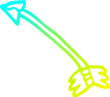 cold gradient line drawing of a cartoon primitive arrow png