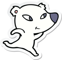 sticker of a cute cartoon polar bear png