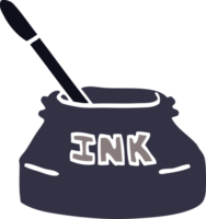 cartoon doodle ink pot png