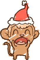 Festive Monkey Chalk Drawing png