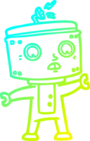 du froid pente ligne dessin de une dessin animé robot png