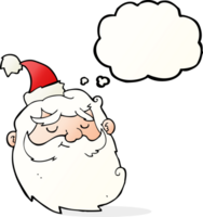 cartoon santa claus face with thought bubble png