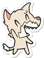 sticker of a laughing fox cartoon png