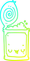 cold gradient line drawing of a cartoon canned food png