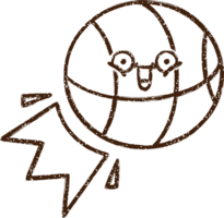 desenho de carvão de bola de basquete png