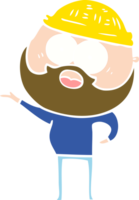 flat color style cartoon surprised bearded man png