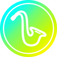 Musical Instrument Saxophon kreisförmig Symbol mit cool Gradient Fertig png