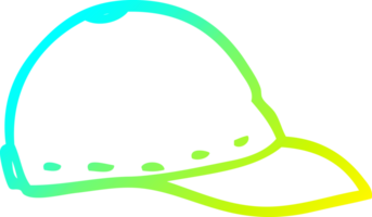 cold gradient line drawing of a cartoon baseball cap png