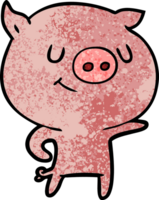 cochon dessin animé heureux png