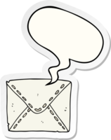 cartoon letter with speech bubble sticker png