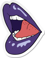 sticker of a cartoon open mouth png