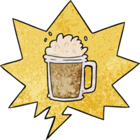 desenho animado cerveja do cerveja com discurso bolha dentro retro textura estilo png