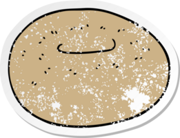 vinheta angustiada de um donut de desenho animado png