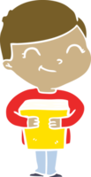 menino de desenho animado de estilo de cor plana sorrindo png