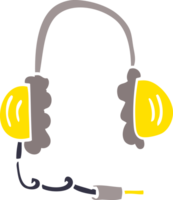 cartoon doodle head phones png