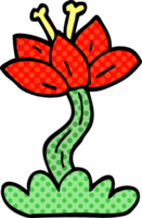 cartoon doodle red lilly png