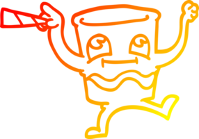 caldo pendenza linea disegno di un' cartone animato animato Whisky bicchiere png