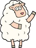 hand drawn doodle style cartoon sheep png