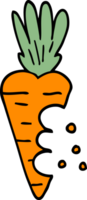 cartoon doodle carrot with bite marks png