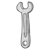 hand textured cartoon spanner png