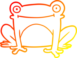 warm gradient line drawing of a cartoon frog png