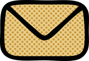 comic book style cartoon of a paper envelope png