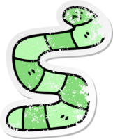 distressed sticker of a quirky hand drawn cartoon snake png