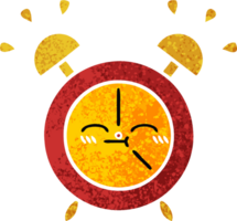retro illustration style cartoon of a alarm clock png