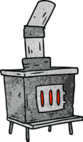 hand drawn textured cartoon doodle of a house furnace png