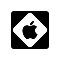 manzana icono en de moda plano estilo aislado en gris antecedentes. manzana icono página símbolo para tu web sitio diseño manzana icono logo, aplicación, ui manzana icono ilustración, vector