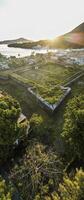 Aerial view of Fort Belgica With Banda Neira ocean In Background. Maluku, Indonesia, April 13, 2024 photo