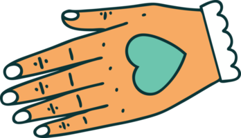 iconisch tatoeëren stijl beeld van een hand- png