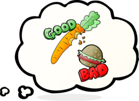 hand drawn good and bad food png