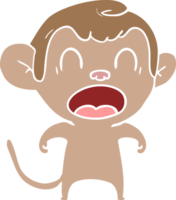 shouting flat color style cartoon monkey png