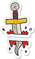 sticker of a cartoon dagger tattoo png