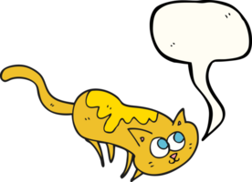 mão desenhado discurso bolha desenho animado gato png