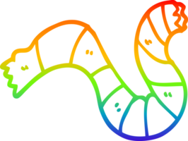 rainbow gradient line drawing of a cartoon rope png