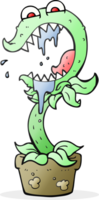 hand drawn cartoon carnivorous plant png