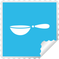 square peeling sticker cartoon of a measuring spoon png