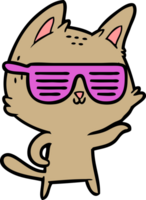 dessin animé chat portant cool des lunettes png