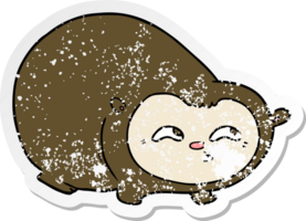 distressed sticker of a cartoon wombat png