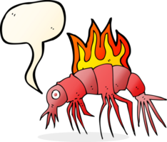 cartoon hot shrimp with speech bubble png