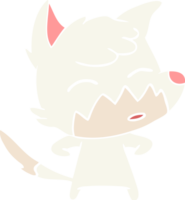 renard de dessin animé de style plat couleur png