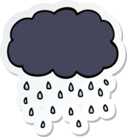 sticker of a cartoon cloud raining png