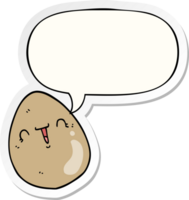 cartoon egg with speech bubble sticker png