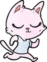 calm cartoon cat running png