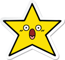 adesivo de uma estrela de ouro de desenho animado bonito png