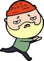 cartoon worried man with beard png