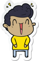 sticker of a cartoon excited man png